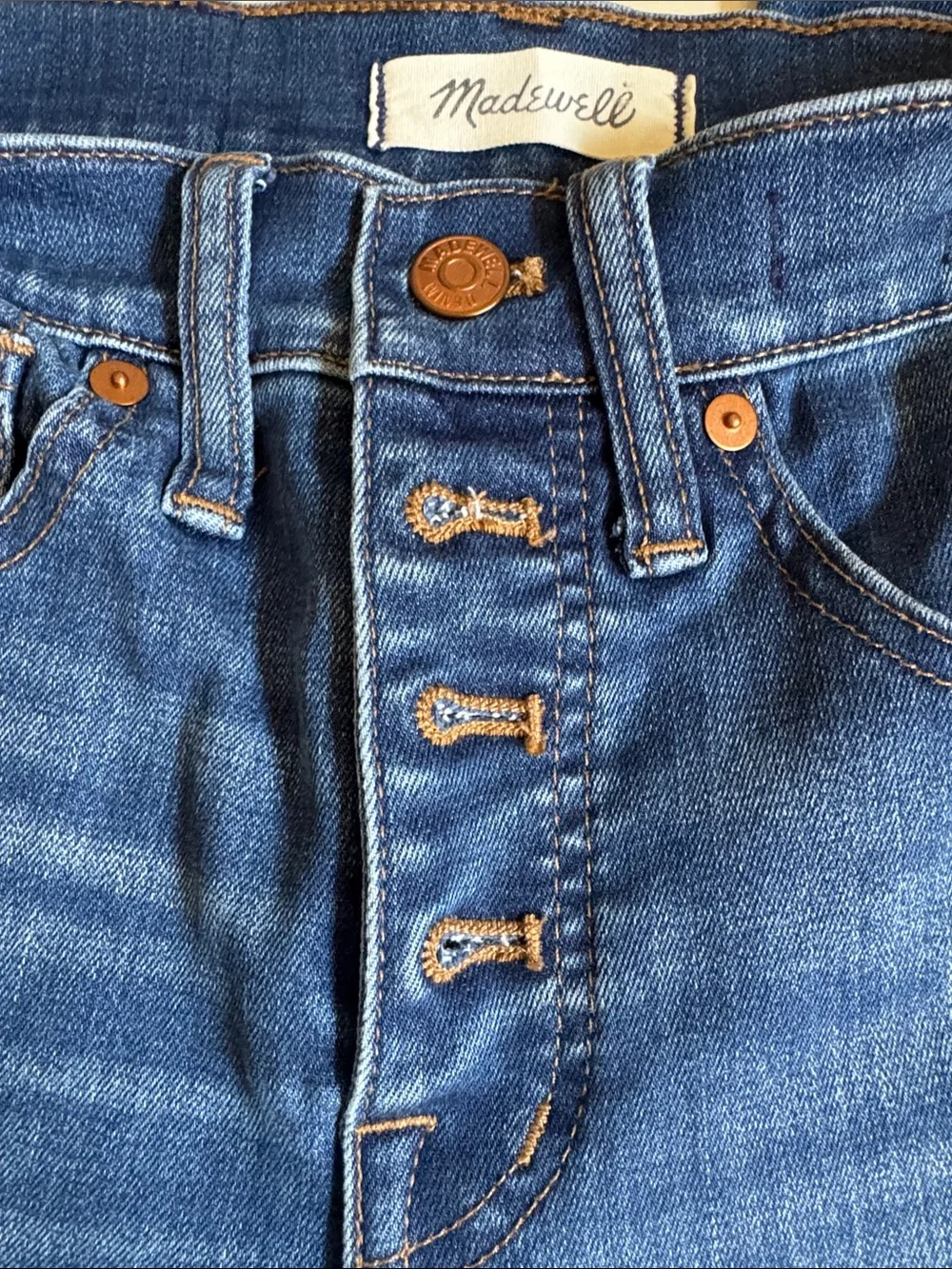 Madewell High-Rise Skinny Crop Button-Fly Jeans - Classic Blue Wash